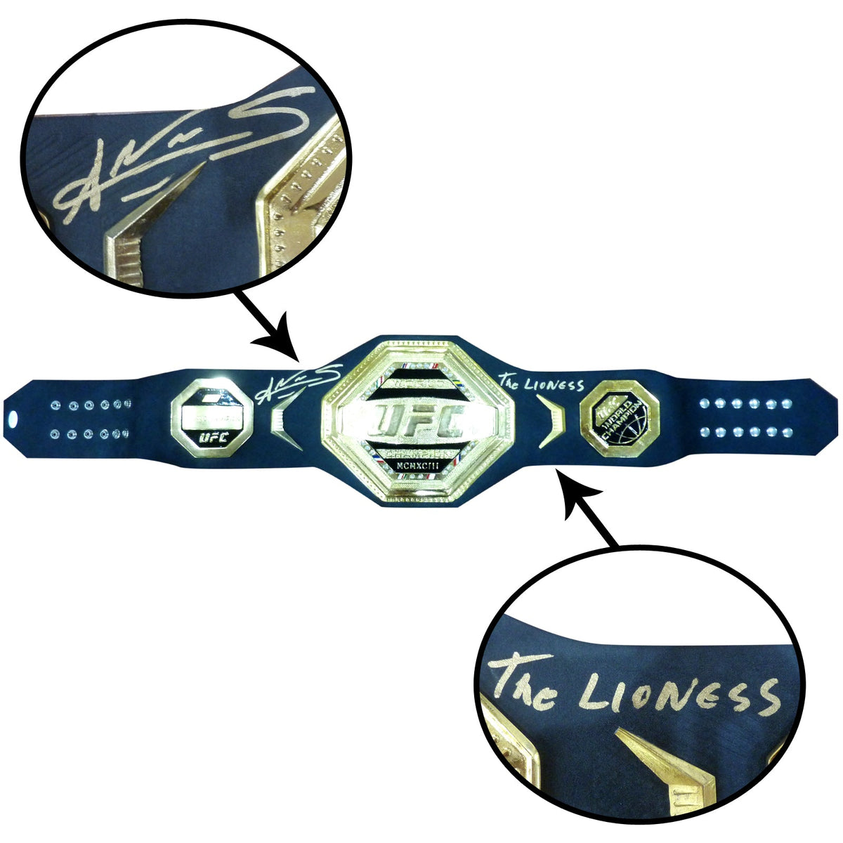 Autographed Amanda Nunes UFC World Champion Belt w/ "The Lioness" - JSA-Powers Sports Memorabilia