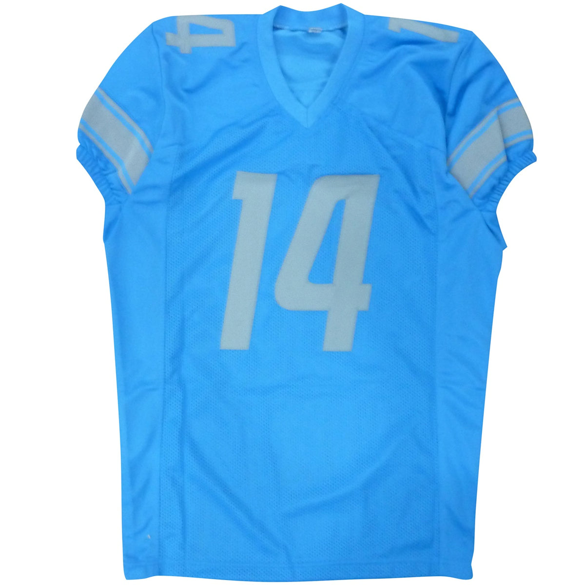 Autographed Amon-Ra St Brown Detroit (Blue #14) Custom Jersey - Beckett-Powers Sports Memorabilia