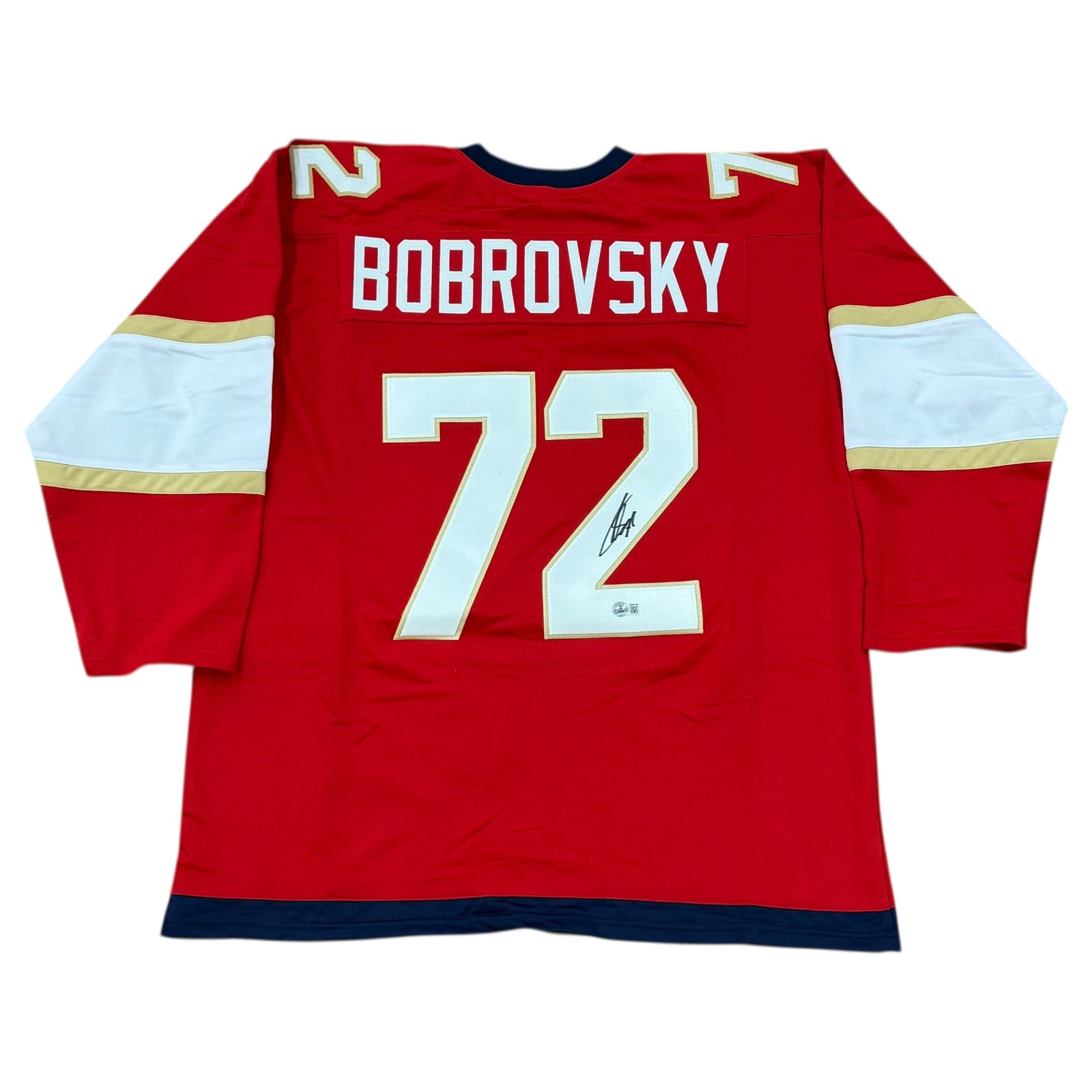 Autographed Sergei Bobrovsky Florida (Red #72) Custom Hockey Jersey - Beckett-Powers Sports Memorabilia