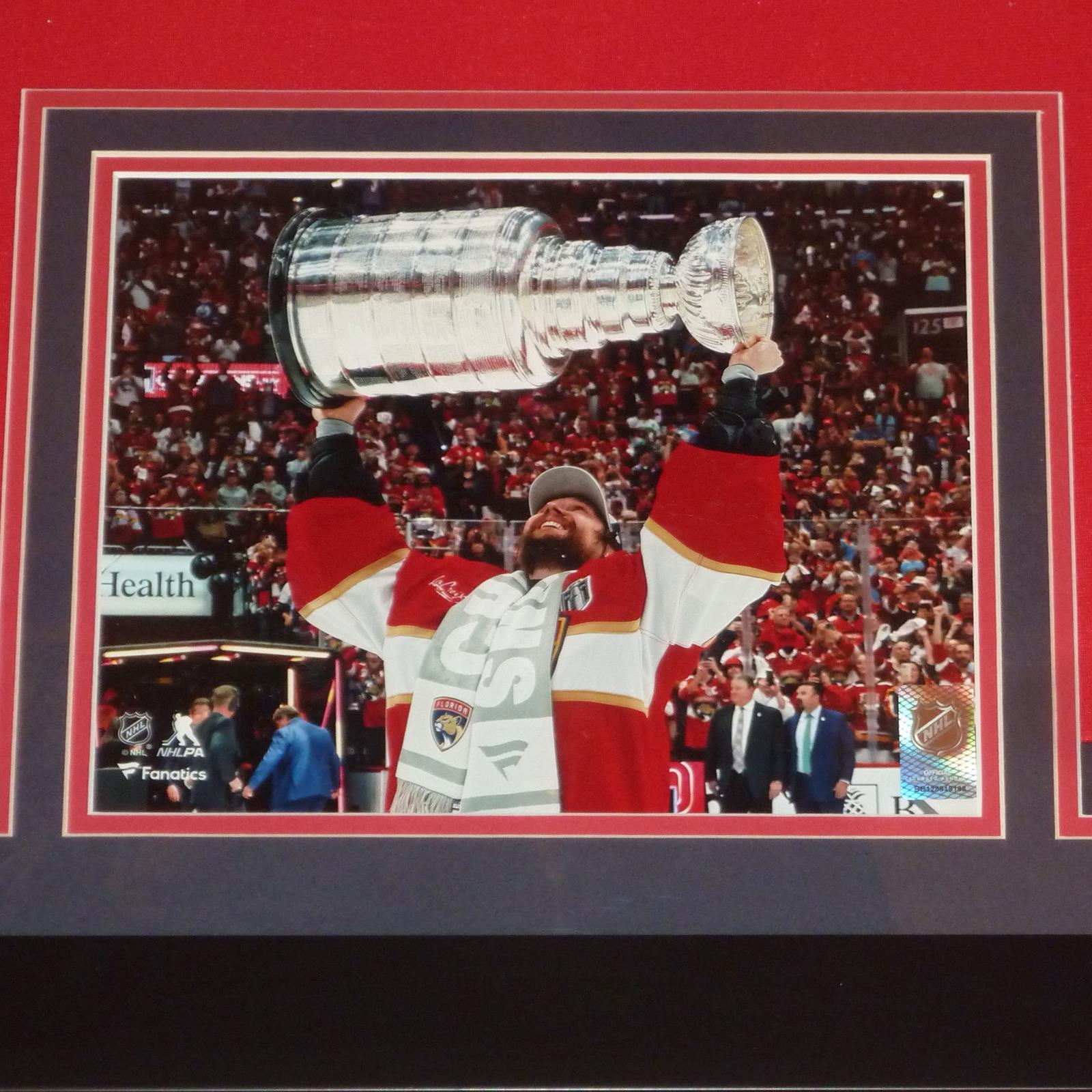 Autographed Sergei Bobrovsky Florida (Red #72) Vertical Framed Jersey - Beckett-Powers Sports Memorabilia