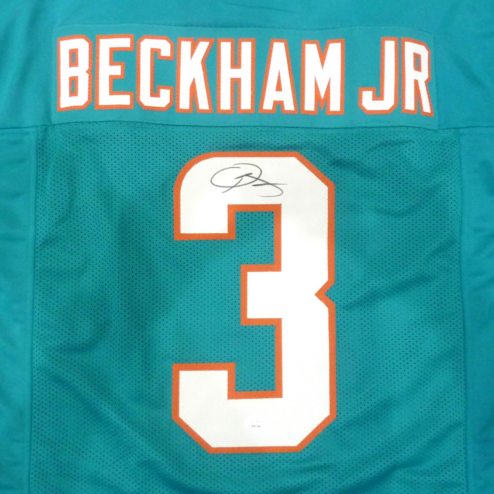 Autographed Odell Beckham Jr Miami (Teal #3) Custom Jersey - JSA-Powers Sports Memorabilia