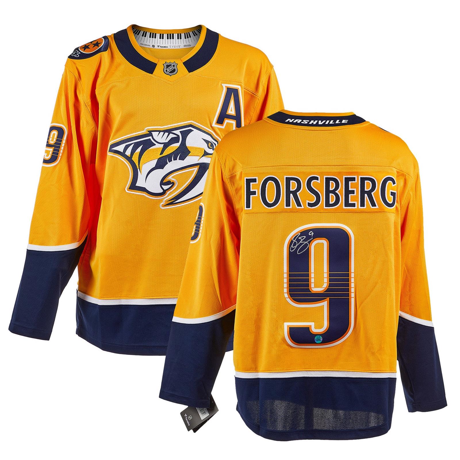 Autographed Filip Forsberg Nashville Predators (Gold #9) Breakaway Jersey - JSA-Powers Sports Memorabilia