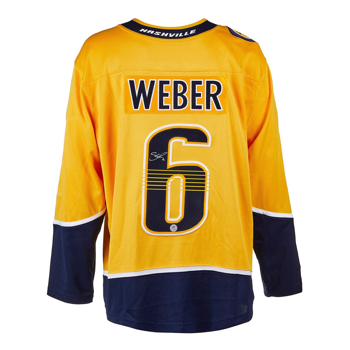 Autographed Shea Weber Nashville Predators (Gold #6) Breakaway Jersey-Powers Sports Memorabilia