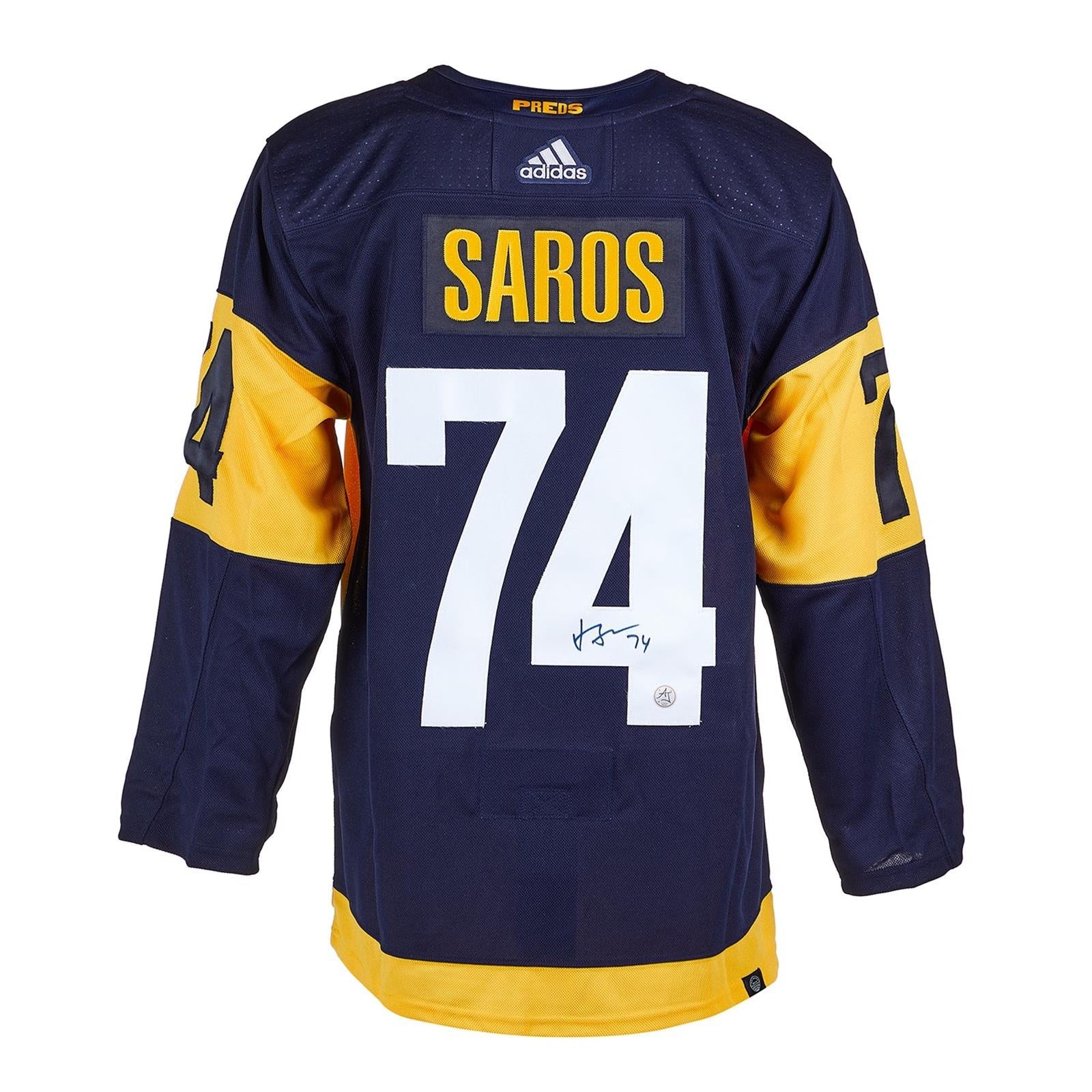 Autographed Juuse Saros Nashville Predators (Smashville Stadium Series #74) Adidas Jersey - AJ-Powers Sports Memorabilia