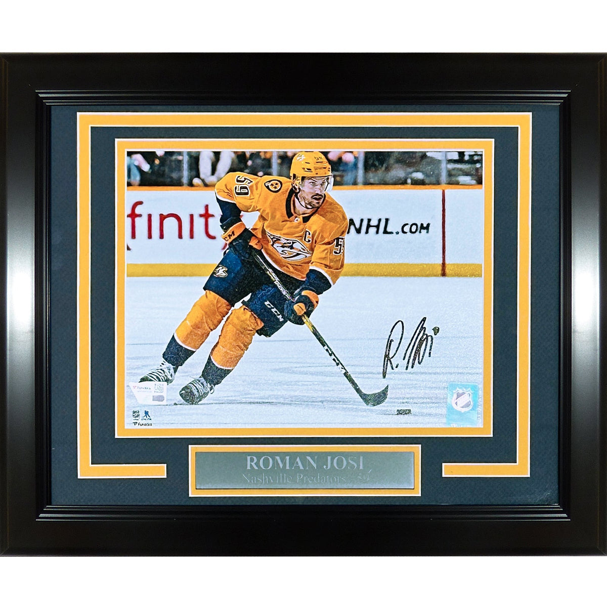 Autographed Roman Josi Nashville Predators (Horiz Action) Deluxe Framed 8x10 Photo - Fanatics-Powers Sports Memorabilia