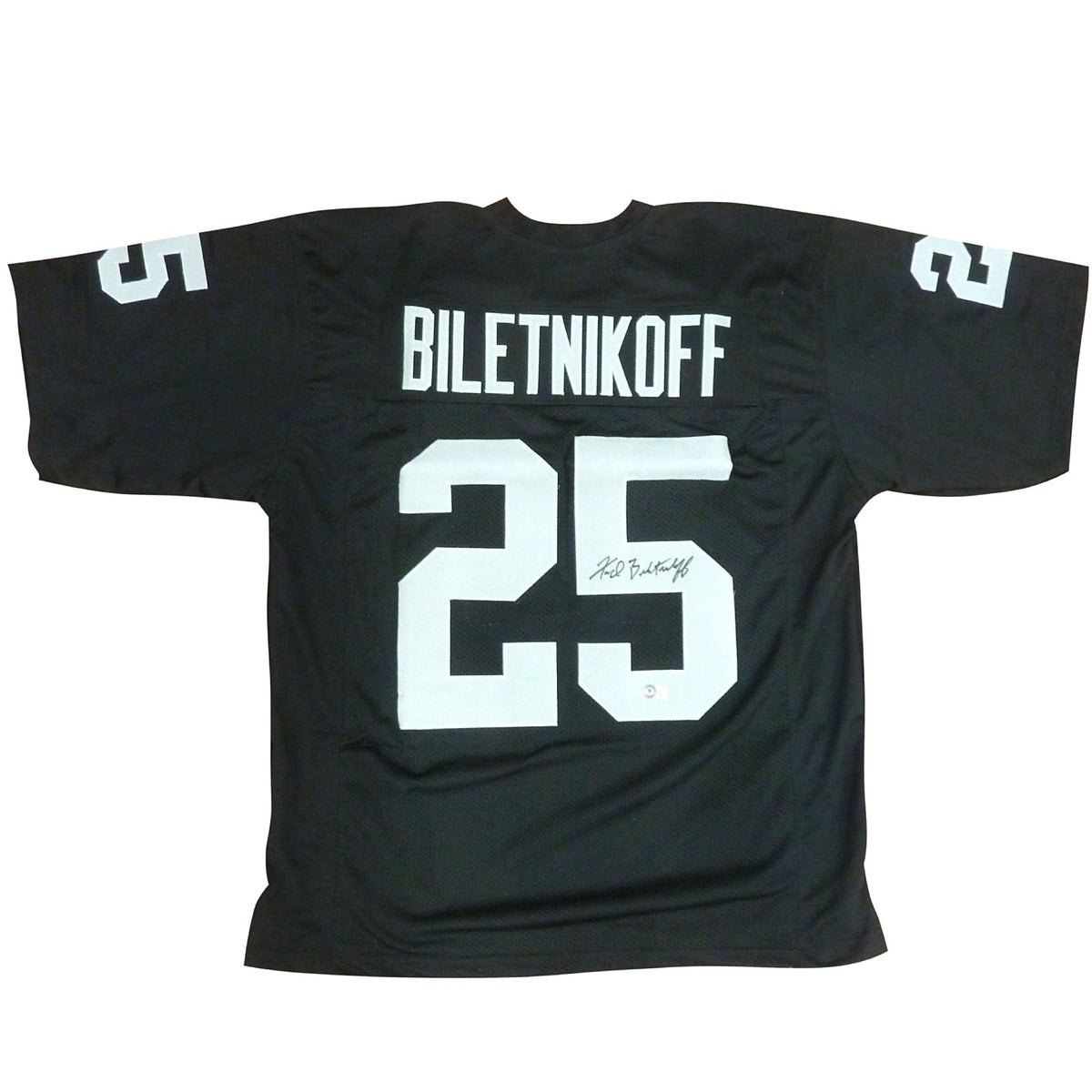 Autographed Fred Biletnikoff Oakland (Black #25) Custom Jersey - TriStar-Powers Sports Memorabilia