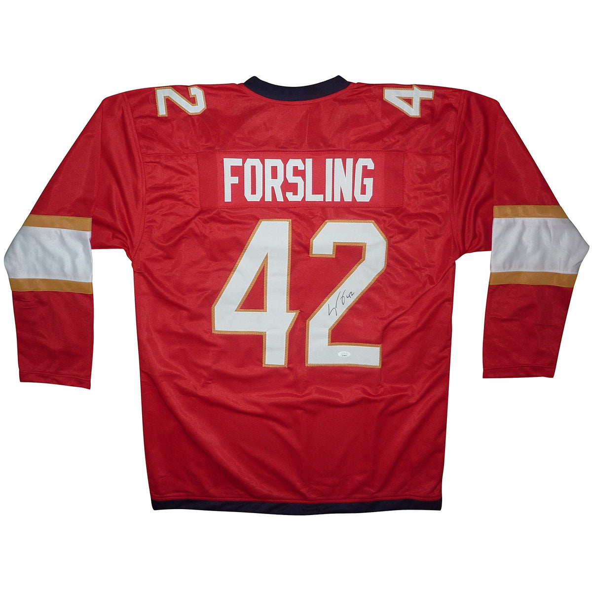 Autographed Gustav Forsling Florida (Red #42) Custom Hockey Jersey - JSA-Powers Sports Memorabilia