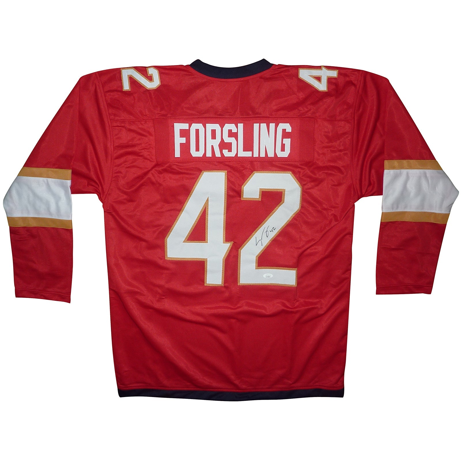 Autographed Gustav Forsling Florida (Red #42) Custom Hockey Jersey - JSA-Powers Sports Memorabilia