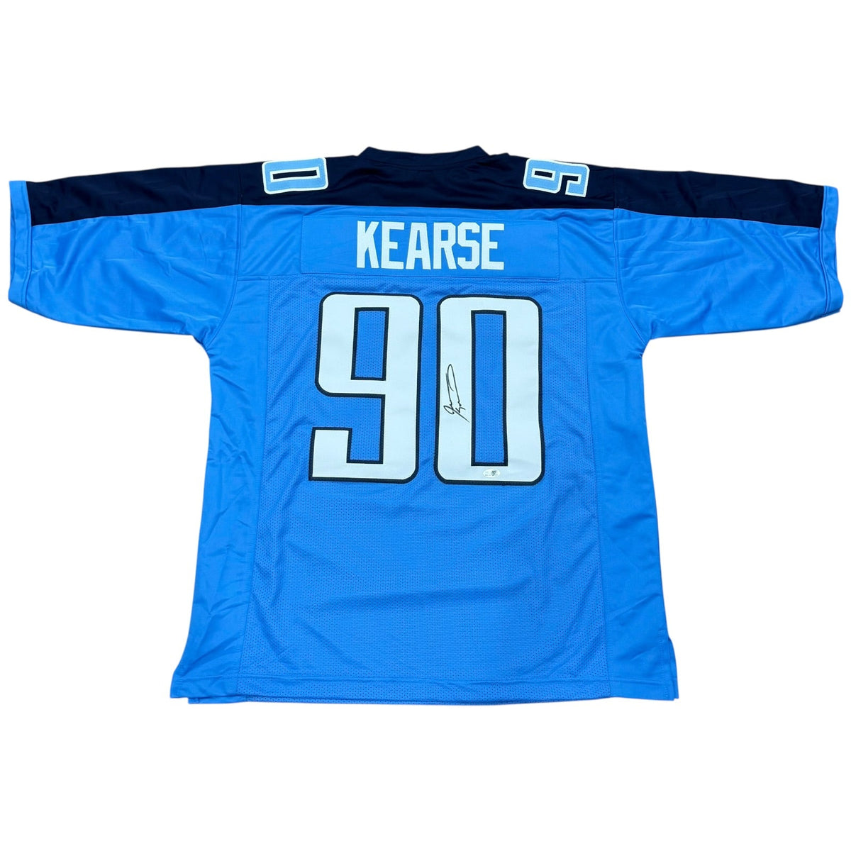 Autographed Jevon Kearse Tennessee (Light Blue #90) Custom Stitched Jersey - JSA-Powers Sports Memorabilia