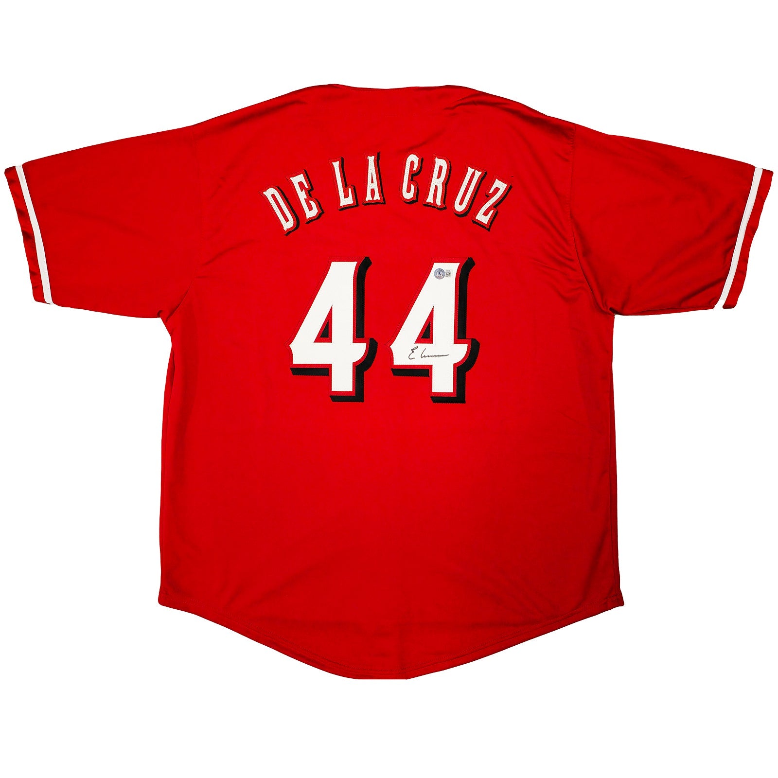 Autographed Elly De La Cruz Cincinnati (Red #44) Custom Jersey - Beckett-Powers Sports Memorabilia