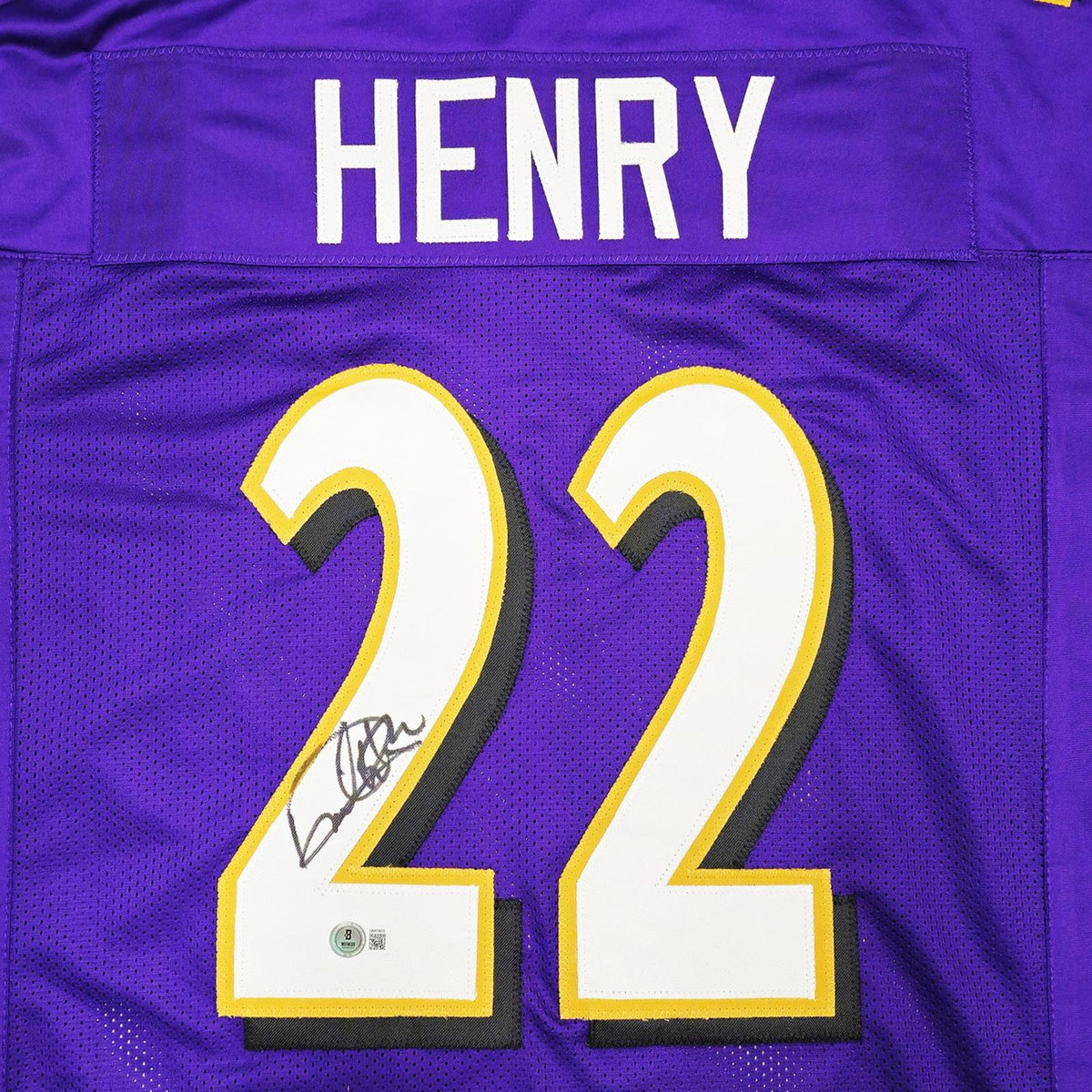 Autographed Derrick Henry Baltimore (Purple #22) Custom Jersey - Beckett
