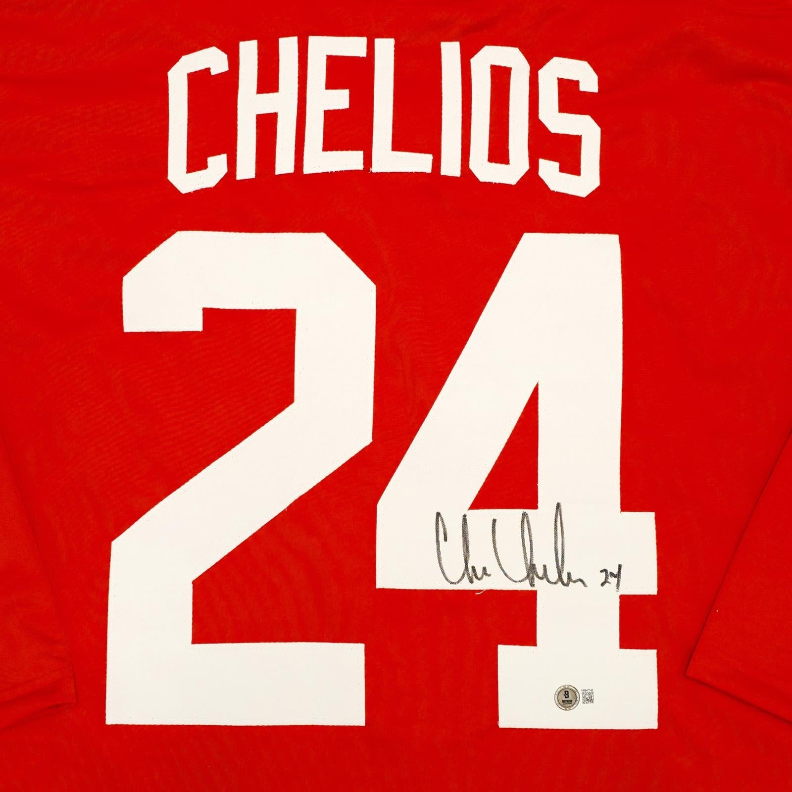 Autographed Chris Chelios Detroit (Red #24) Custom Jersey - Beckett-Powers Sports Memorabilia