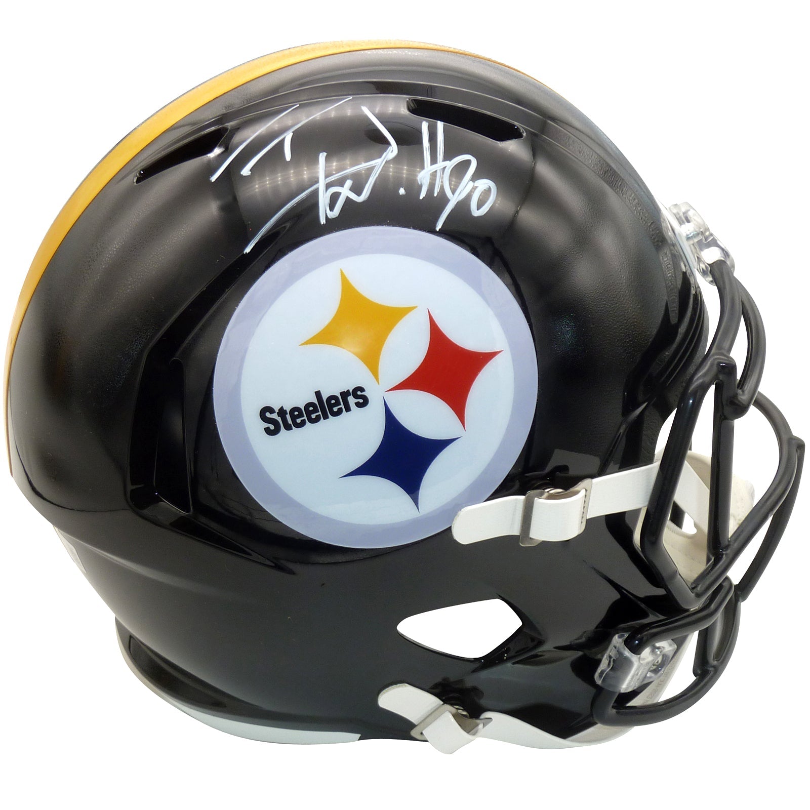 Autographed T.J. Watt Pittsburgh Steelers Deluxe Full-Size Replica Helmet - Beckett-Powers Sports Memorabilia