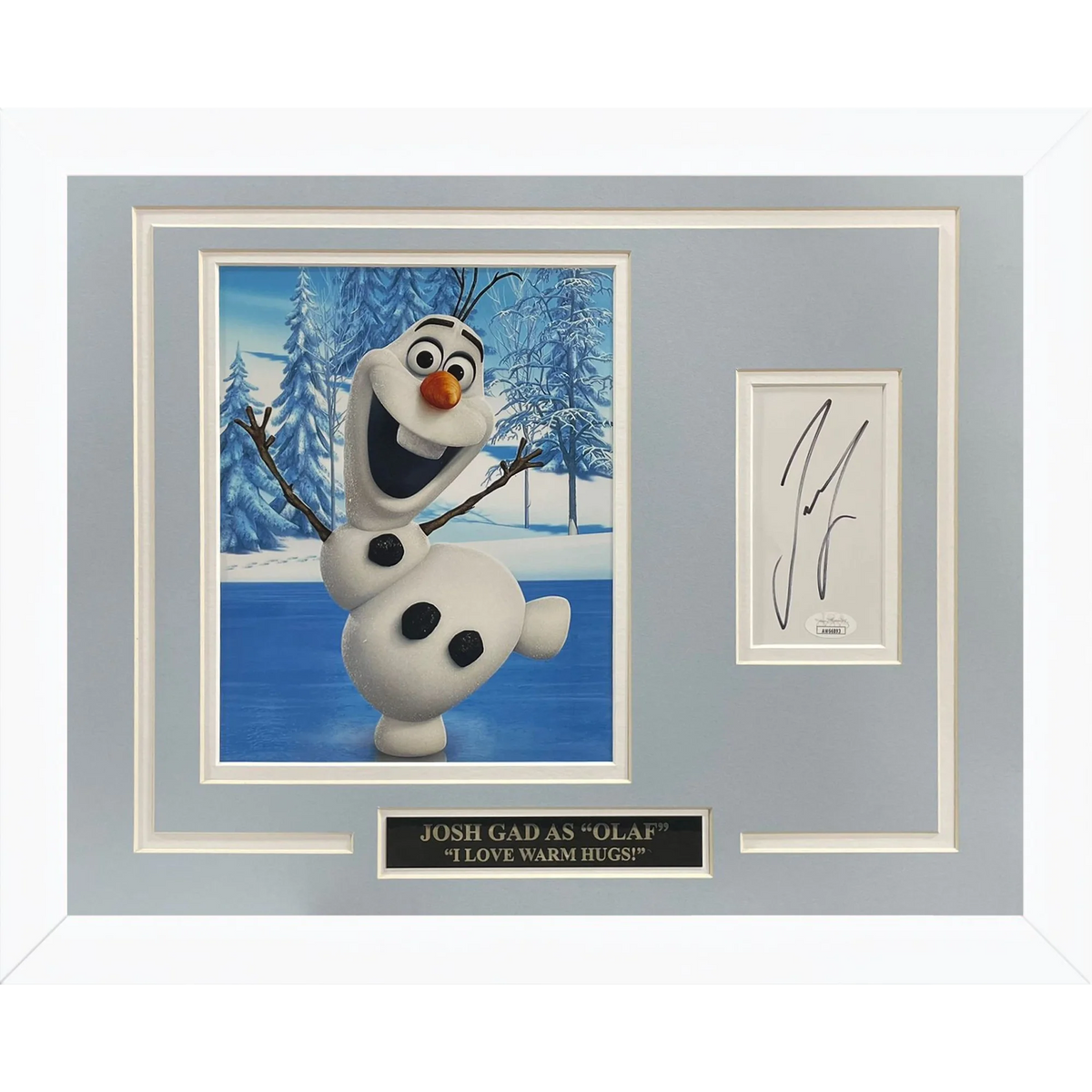 Autographed Josh Gad Frozen Olaf 8x10 Photo Signature Series Frame - JSA-Powers Sports Memorabilia