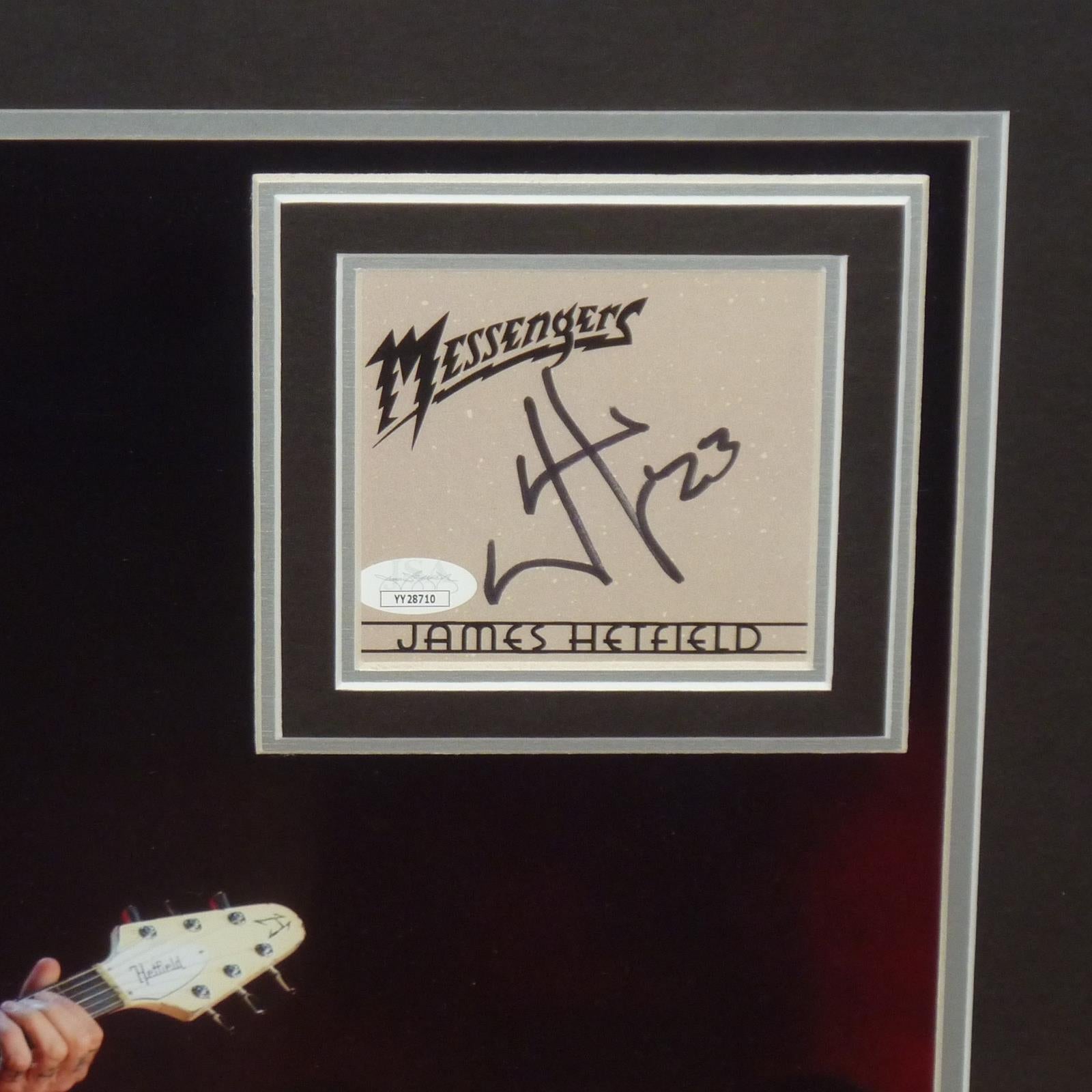 Autographed James Hetfield Metallica Deluxe Framed 16x20 Music Piece - JSA-Powers Sports Memorabilia