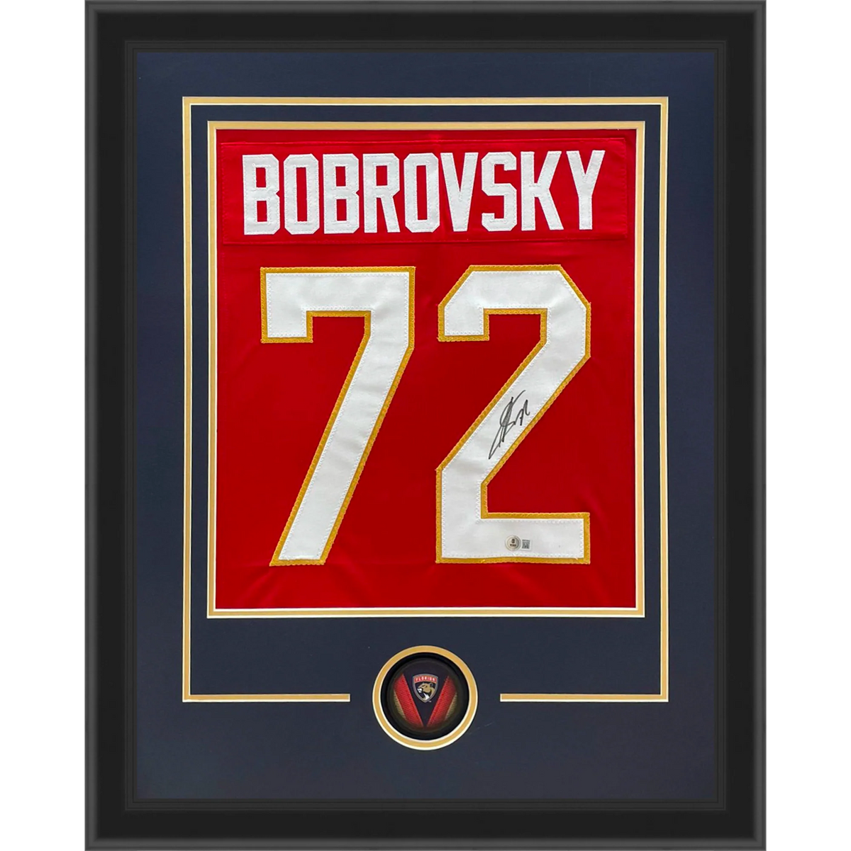 Autographed Sergei Bobrovsky Florida Panthers (Red #72) Jersey Display Frame - JSA-Powers Sports Memorabilia