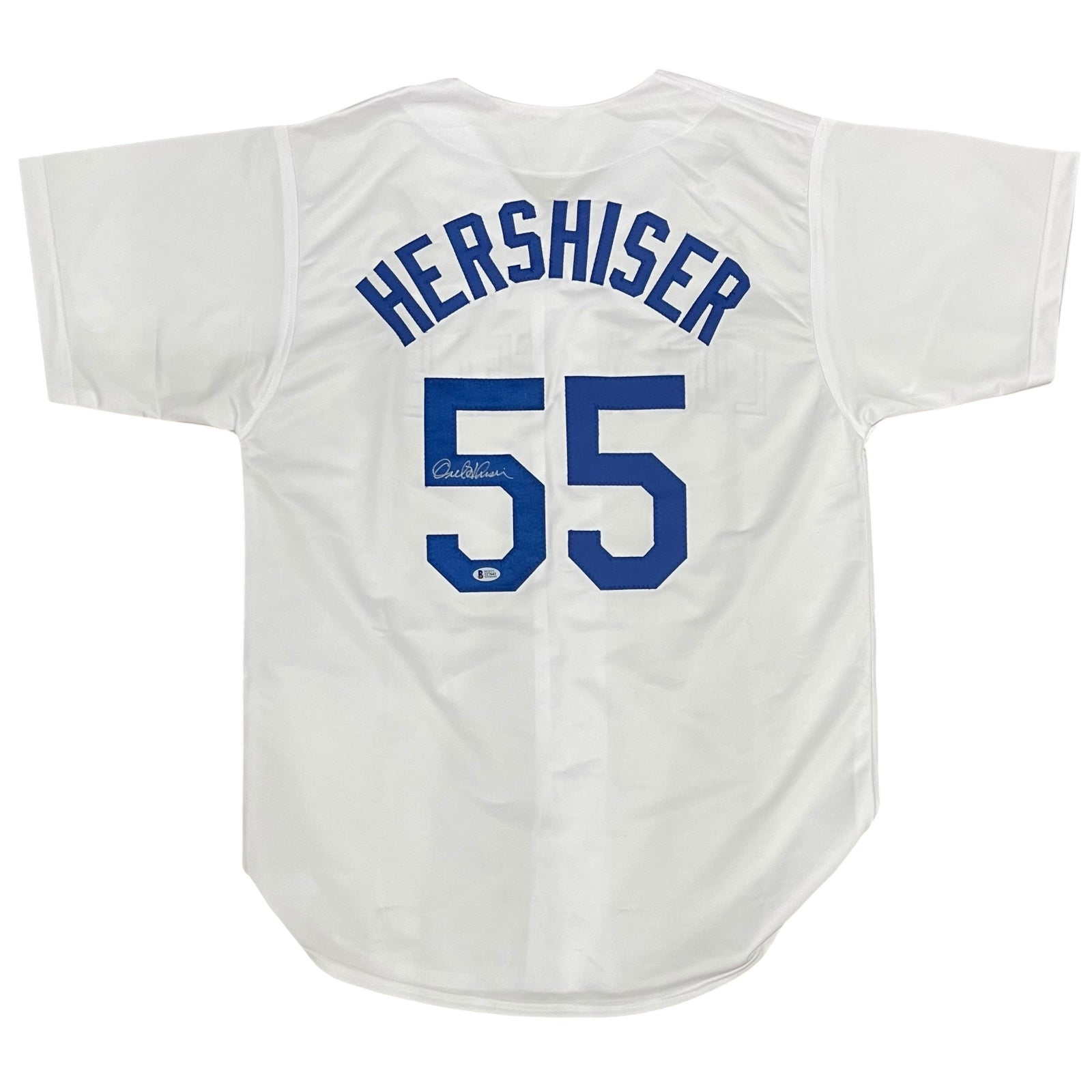 Autographed Orel Hershiser Los Angeles (White #55) Custom Jersey - Beckett-Powers Sports Memorabilia