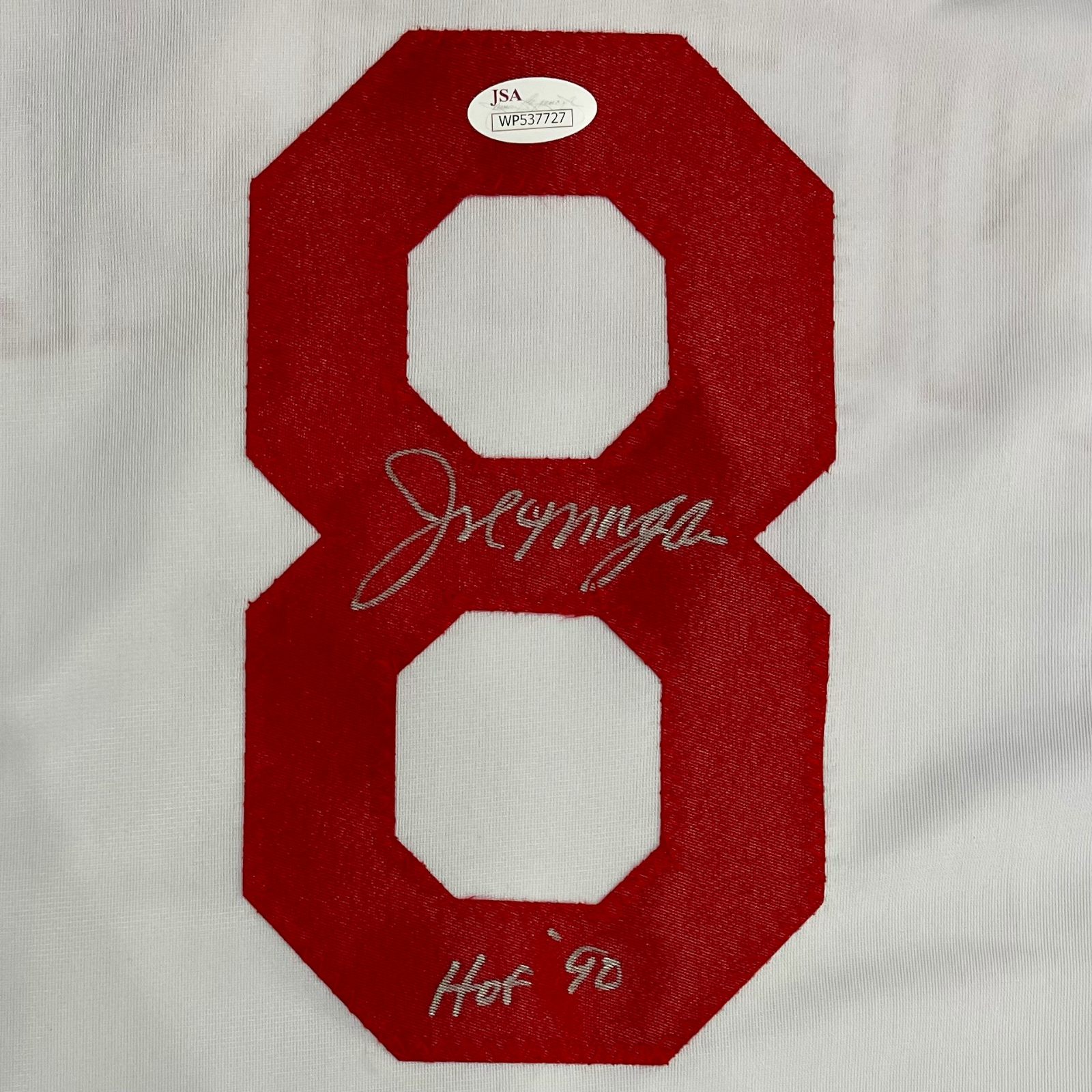 Autographed Joe Morgan Cincinnati (White #8) Custom Jersey w/ "HOF 90" - JSA-Powers Sports Memorabilia