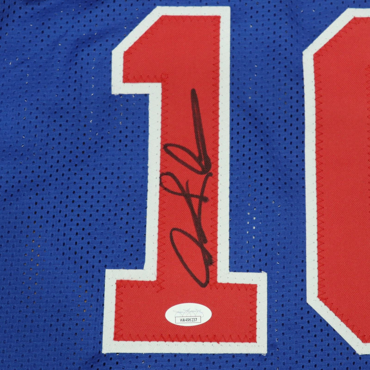 Autographed Dennis Rodman Detroit (Blue #10) Custom Jersey - JSA-Powers Sports Memorabilia
