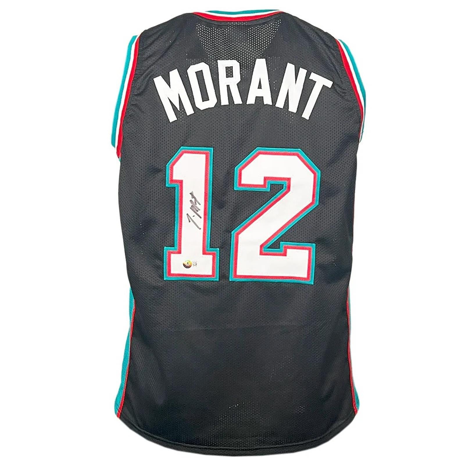 Autographed Ja Morant Memphis (Black #12) Custom Jersey - Beckett-Powers Sports Memorabilia