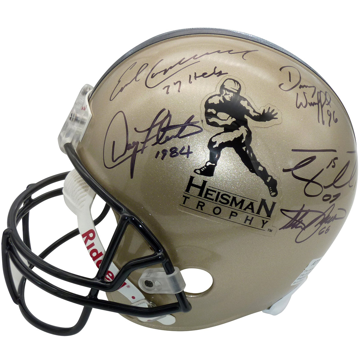 Autographed Heisman Trophy Winners Multi Heisman Full-Size Deluxe Replica Helmet - 11 Signatures-Powers Sports Memorabilia