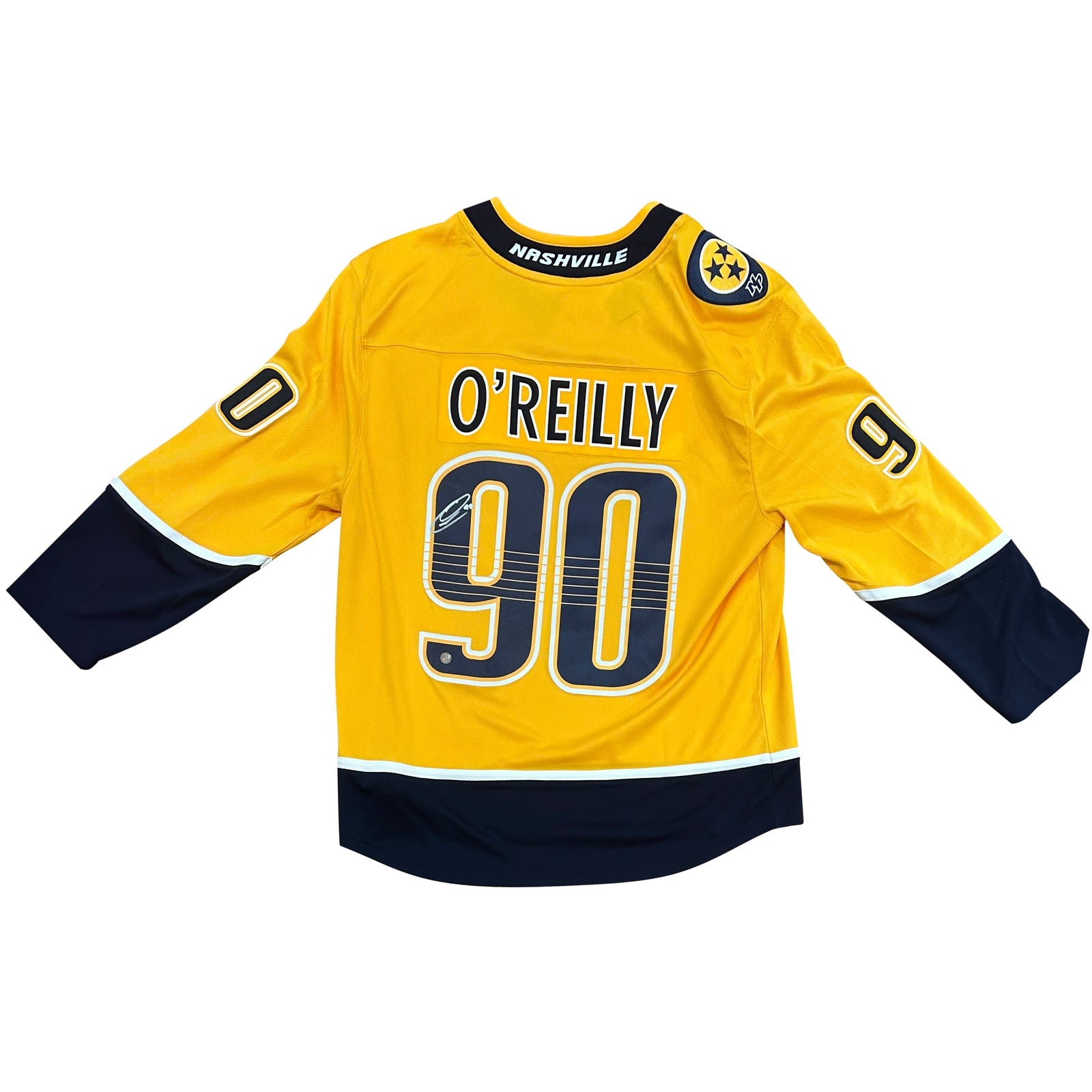 Autographed Ryan O'Reilly Nashville Predators (Gold #90) Breakaway Jersey-Powers Sports Memorabilia