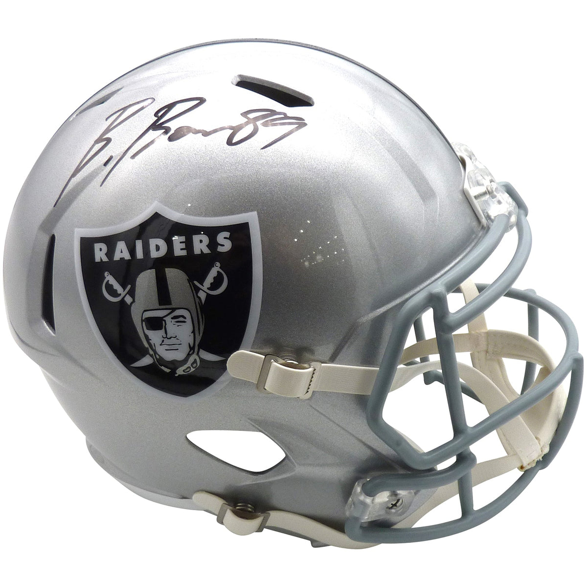 Autographed Brock Bowers Las Vegas Raiders Deluxe Full-Size Replica Helmet - Beckett-Powers Sports Memorabilia