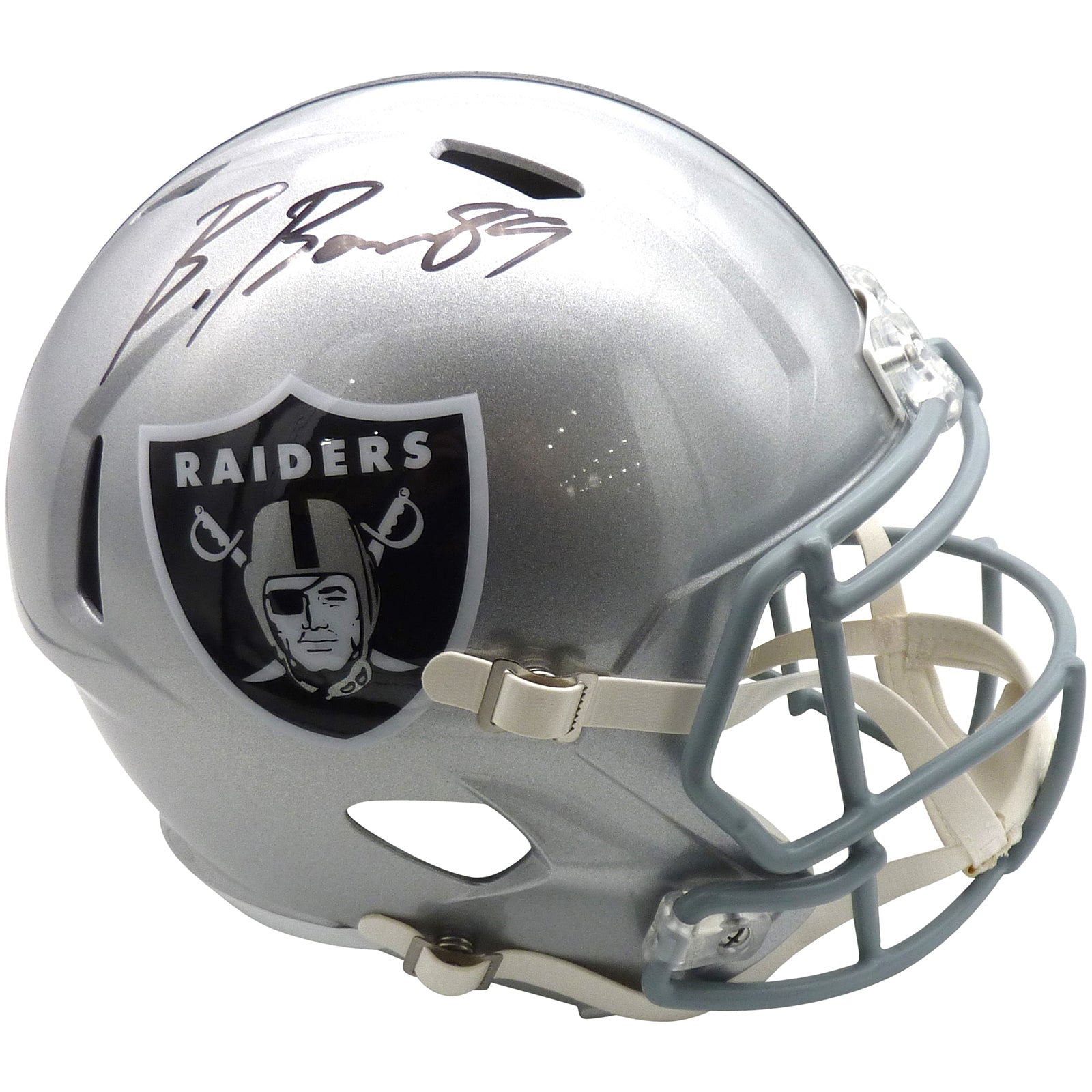 Autographed Brock Bowers Las Vegas Raiders Deluxe Full-Size Replica Helmet - Beckett-Powers Sports Memorabilia