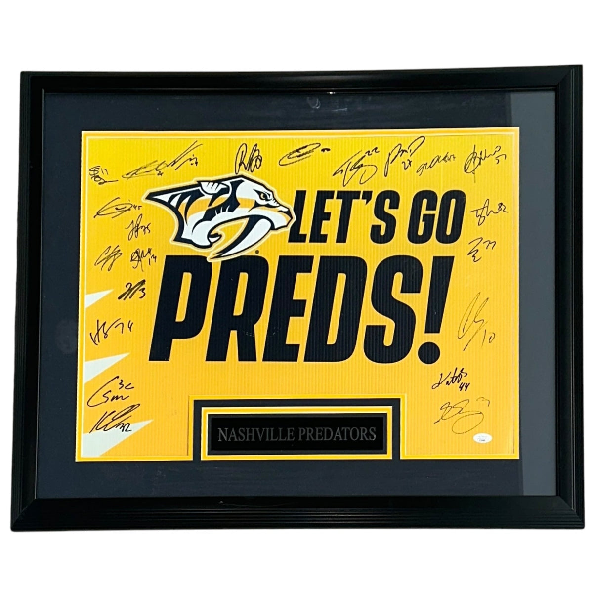 Autographed Nashville Predators 2023-24 Team Deluxe Framed Poster - JSA Letter-Powers Sports Memorabilia
