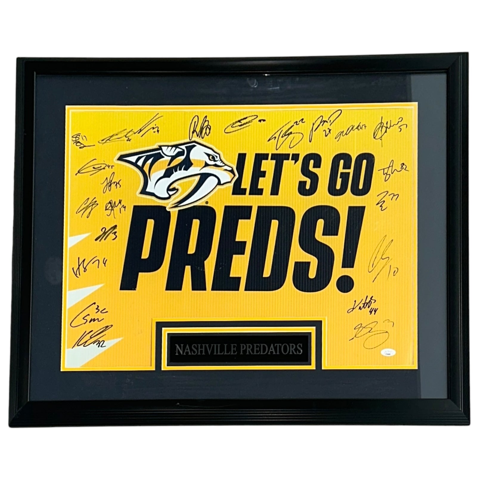 Autographed Nashville Predators 2023-24 Team Deluxe Framed Poster - JSA Letter-Powers Sports Memorabilia
