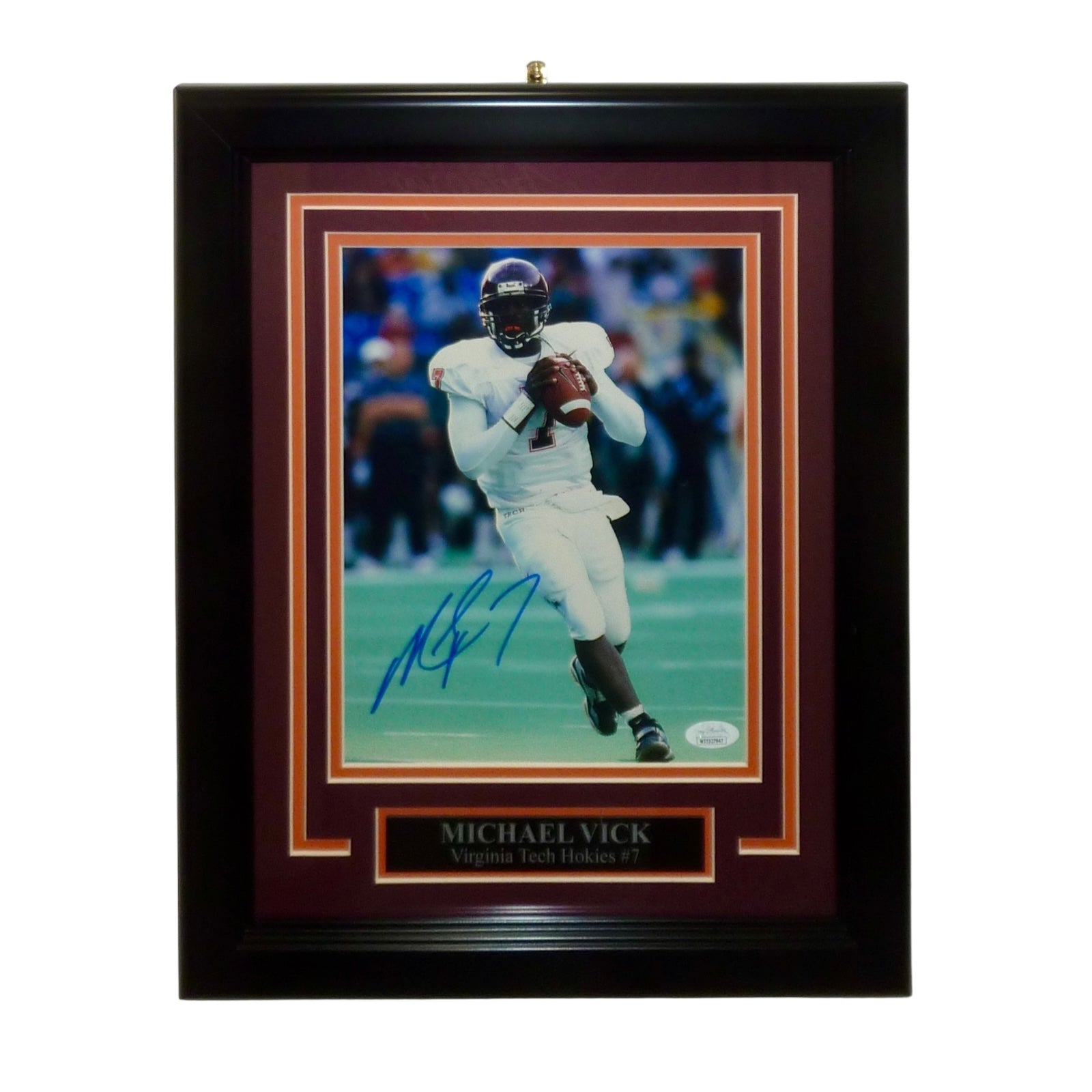 Autographed Michael Vick Virginia Tech Hokies Deluxe Framed 8x10 Photo - JSA-Powers Sports Memorabilia