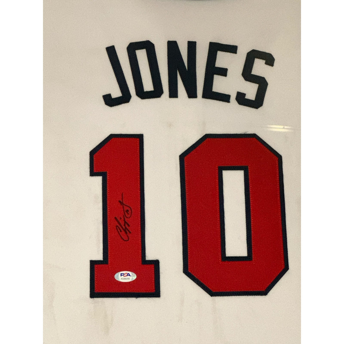 Autographed Chipper Jones Atlanta Braves (White #10) Framed Jersey - JSA-Powers Sports Memorabilia