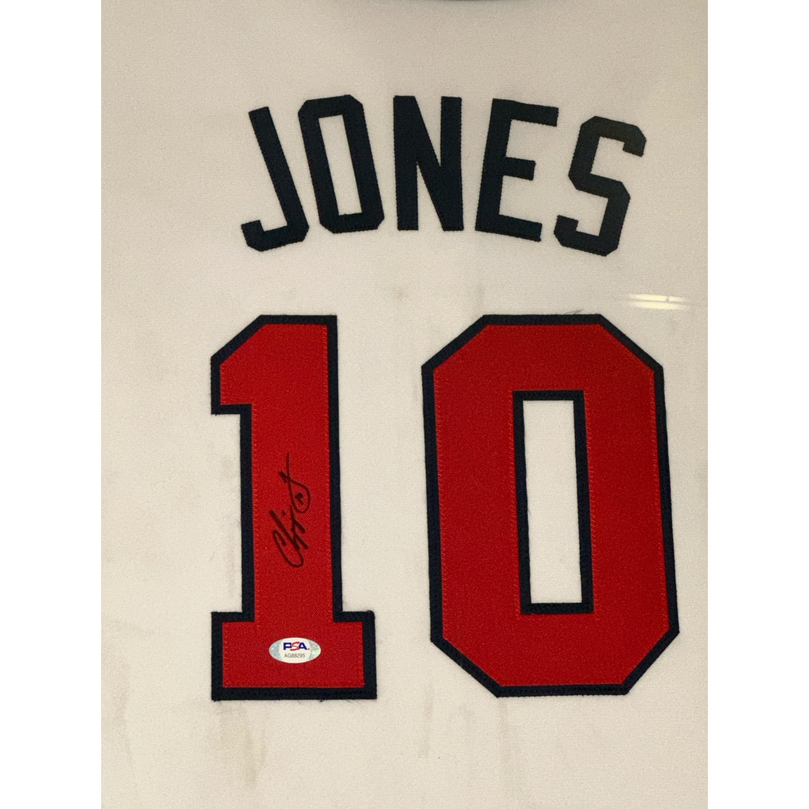 Autographed Chipper Jones Atlanta Braves (White #10) Framed Jersey - JSA-Powers Sports Memorabilia