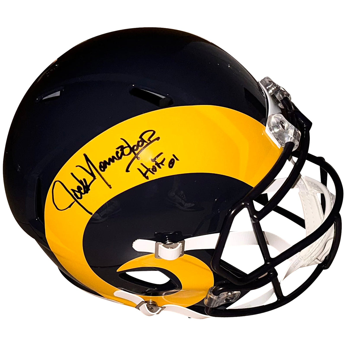 Autographed Jack Youngblood Los Angeles Rams Deluxe Full-Size Replica Helmet w/ "HOF 01" - JSA