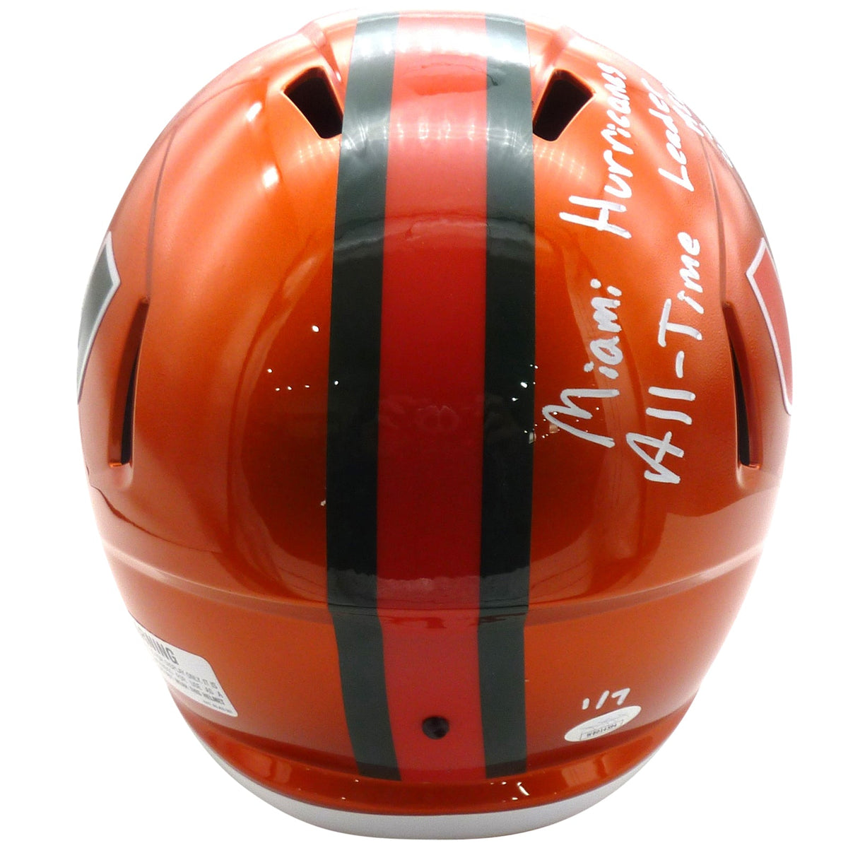 Autographed Xavier Restrepo Miami Hurricanes (FLASH Alternate) Deluxe Full-Size Replica Helmet - Limited Edition -JSA-Powers Sports Memorabilia