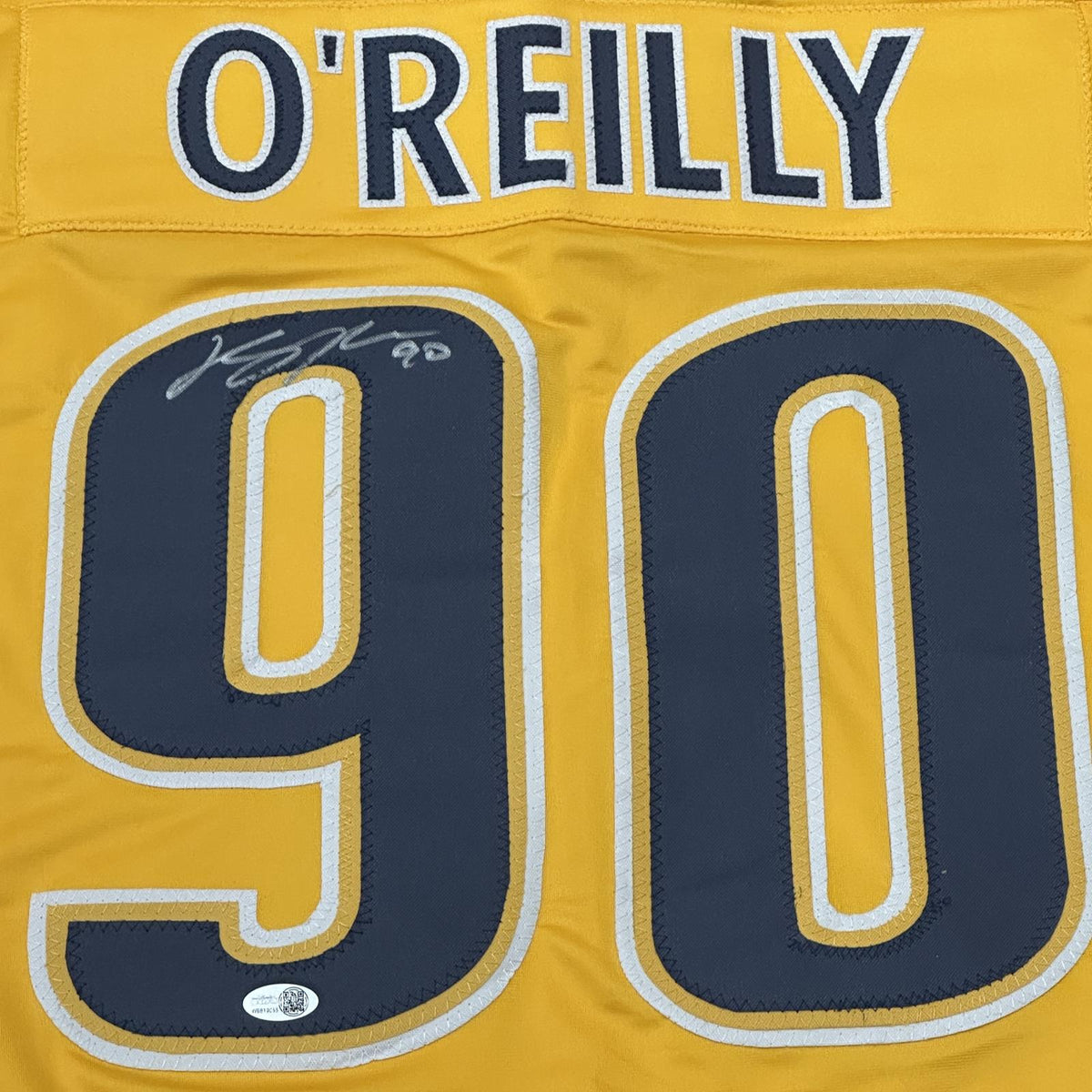 Autographed Ryan O'Reilly Nashville (Gold #90) Custom Hockey Jersey - JSA-Powers Sports Memorabilia