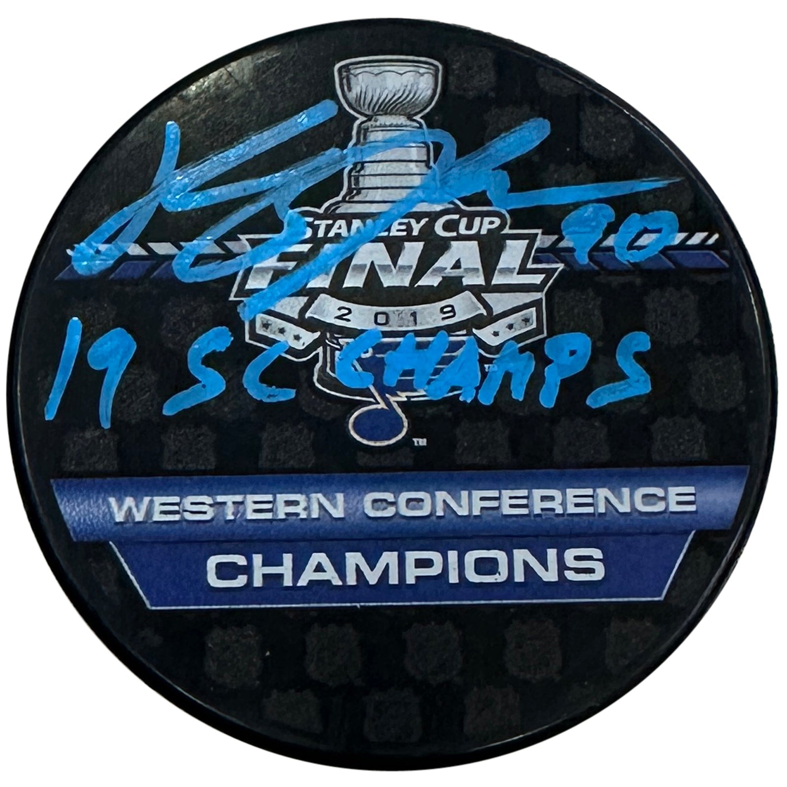 Autographed Ryan O'Reilly St Louis Blues 2019 Stanley Cup Logo Hockey Puck - Blue Ink - JSA-Powers Sports Memorabilia