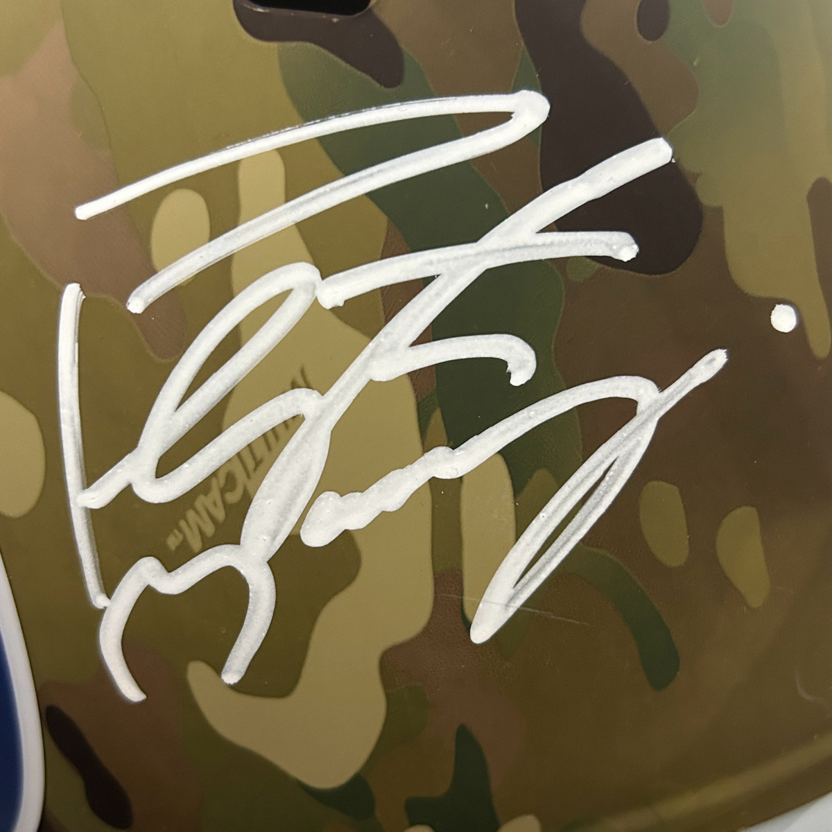 Autographed Peyton Manning Indianapolis Colts (CAMO Alternate) Deluxe Full-Size Replica Helmet - Fanatics-Powers Sports Memorabilia