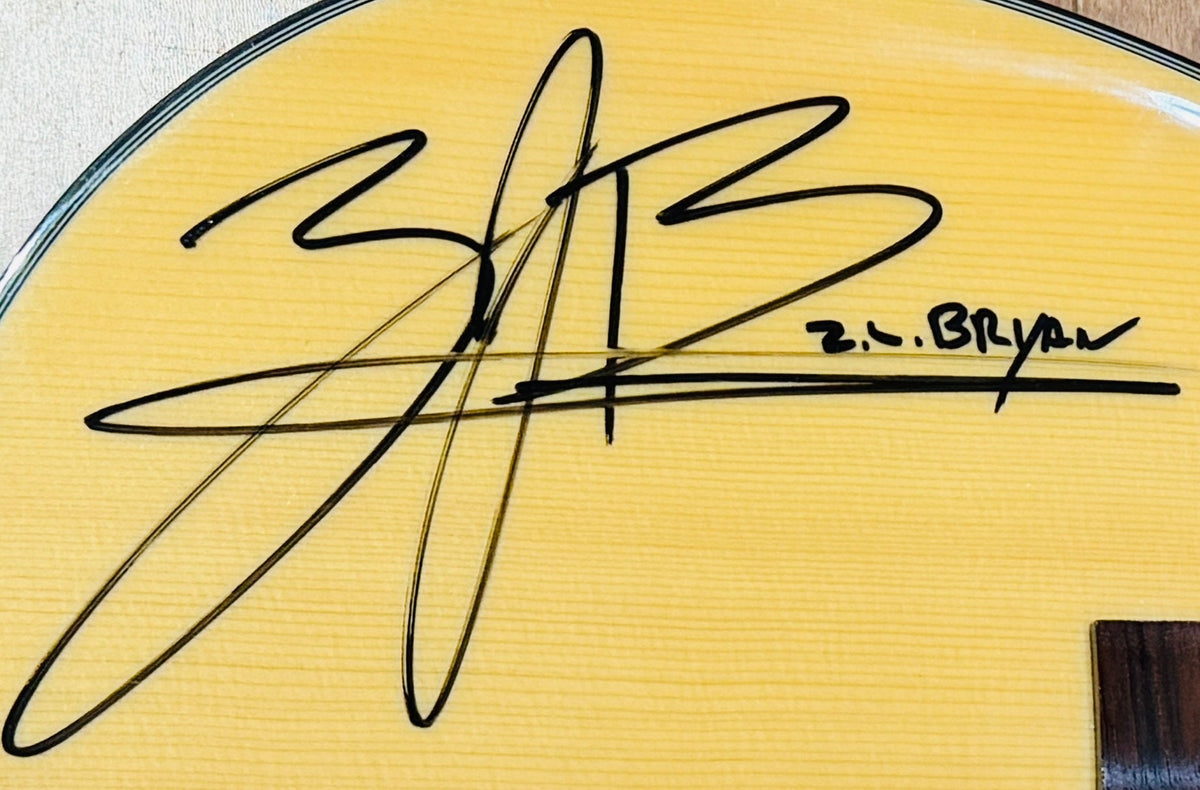 Autographed Zach Bryan Natural Acoustic Guitar - Beckett-Powers Sports Memorabilia