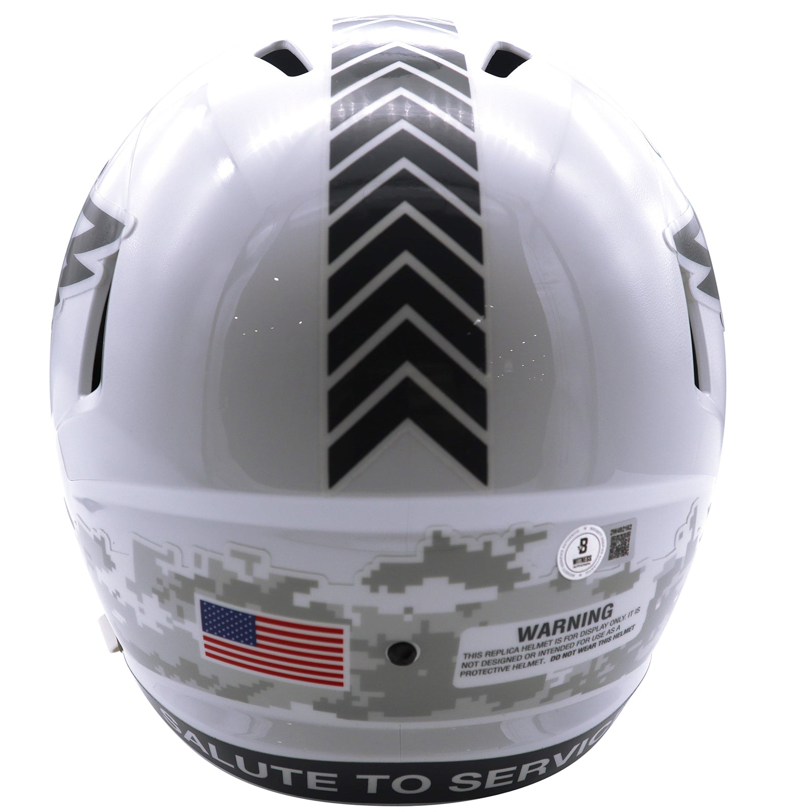 Autographed Saquon Barkley Philadelphia Eagles (Salute To Service STS3) Deluxe Full-Size Replica Helmet - Beckett-Powers Sports Memorabilia
