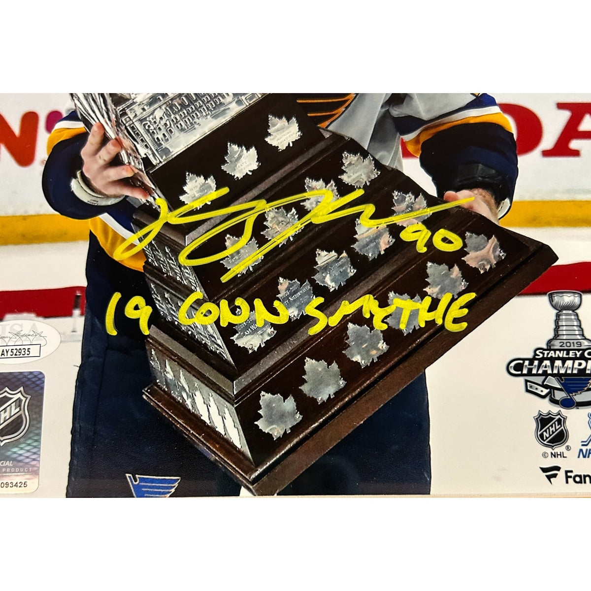 Autographed Ryan O'Reilly St Louis Blues (2019 Conn Smythe Trophy) Deluxe Framed 8x10 Photo - JSA-Powers Sports Memorabilia