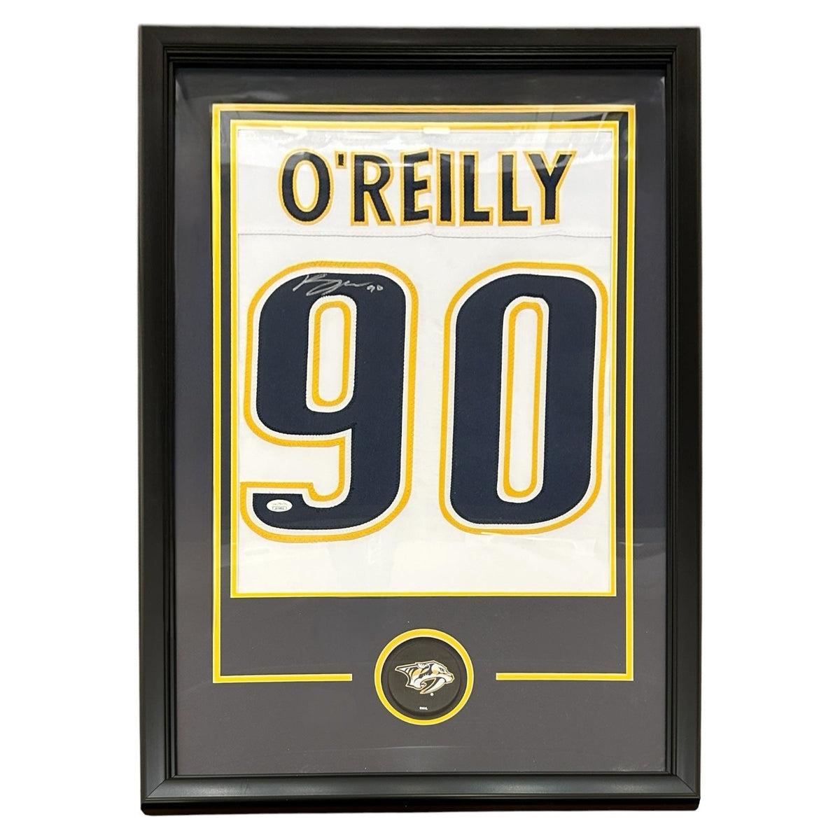 Autographed Ryan O'Reilly Nashville Predators (White #90) Jersey Display Frame - JSA-Powers Sports Memorabilia