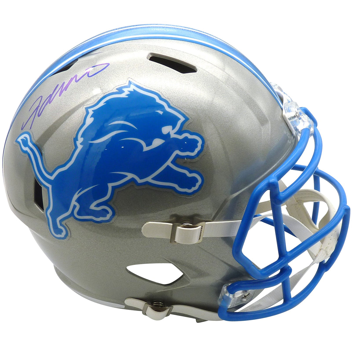 Autographed Jameson Williams Detroit Lions Deluxe Full-Size Replica Helmet - Beckett-Powers Sports Memorabilia