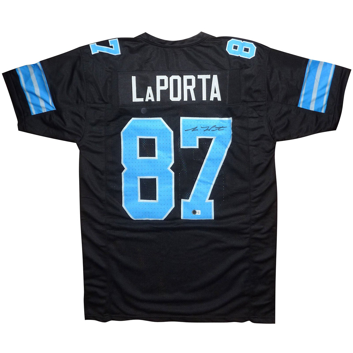 Autographed Sam LaPorta Detroit (Black #87) Custom Jersey - Beckett-Powers Sports Memorabilia