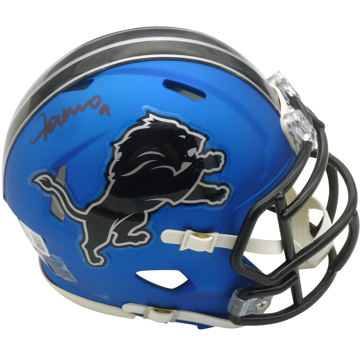 Autographed Jameson Williams Detroit Lions (2024 Alternate) Mini Helmet - Beckett