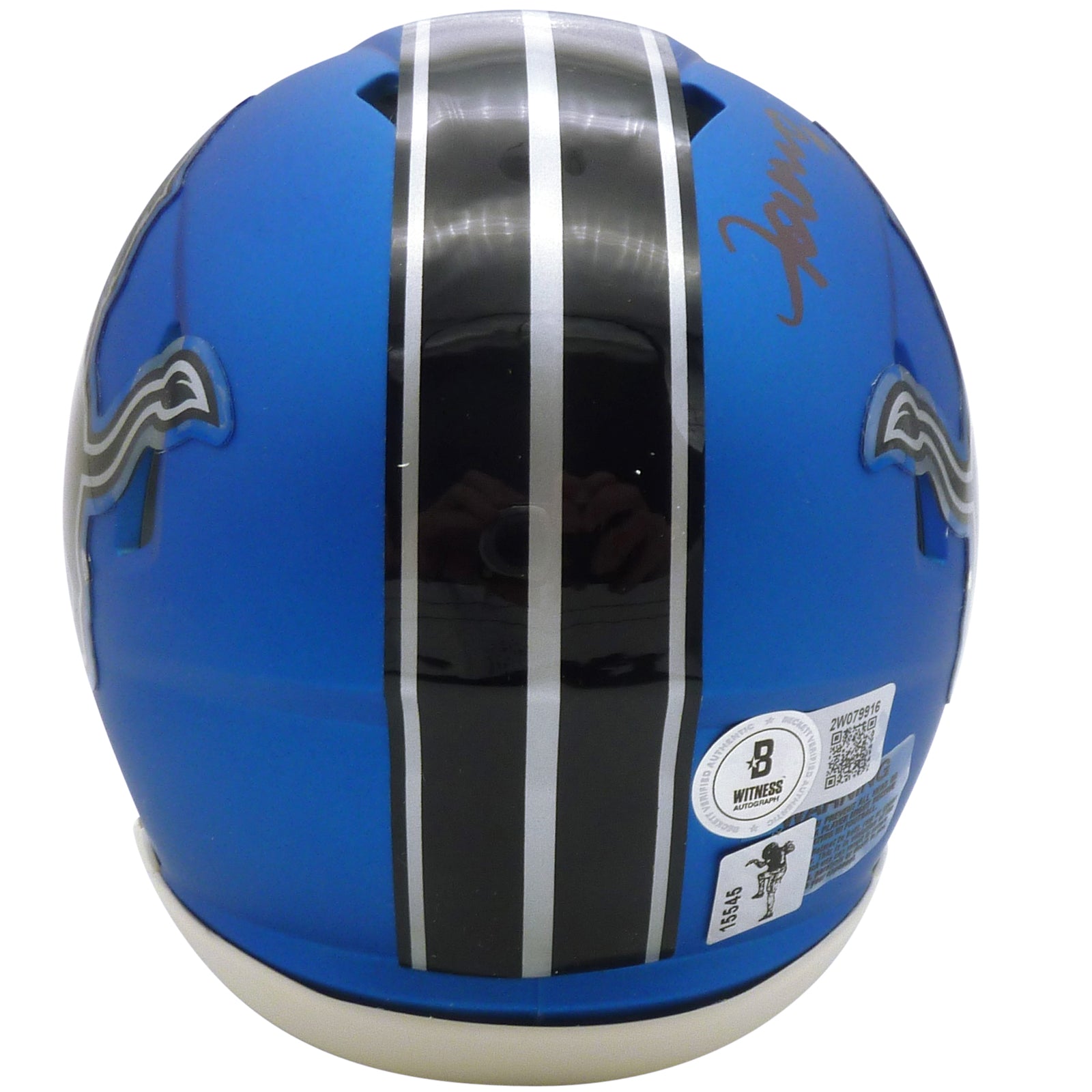 Autographed Jameson Williams Detroit Lions (2024 Alternate) Mini Helmet - Beckett