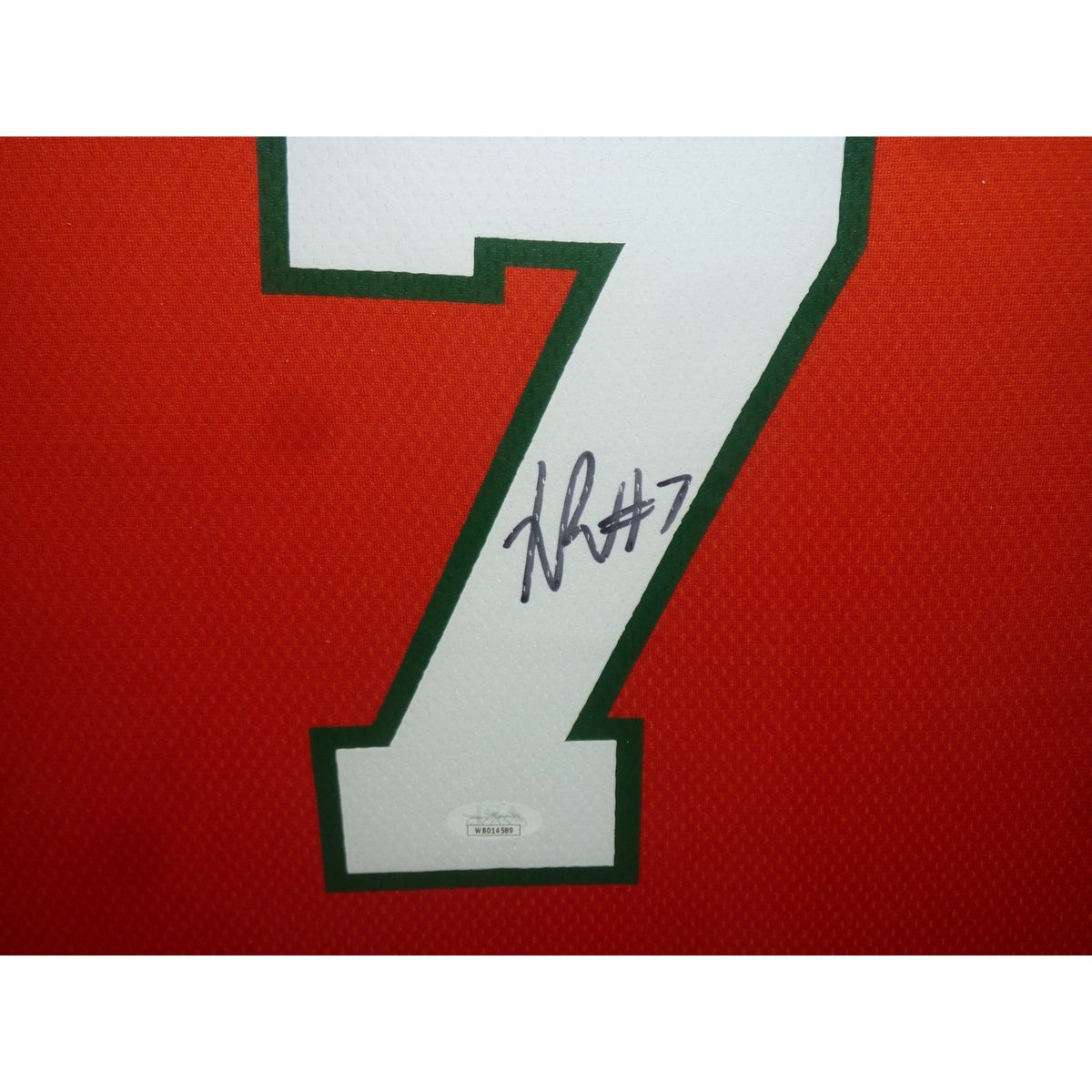 Autographed Xavier Restrepo Miami Hurricanes (Orange #7 Adidas) Framed Jersey - JSA-Powers Sports Memorabilia
