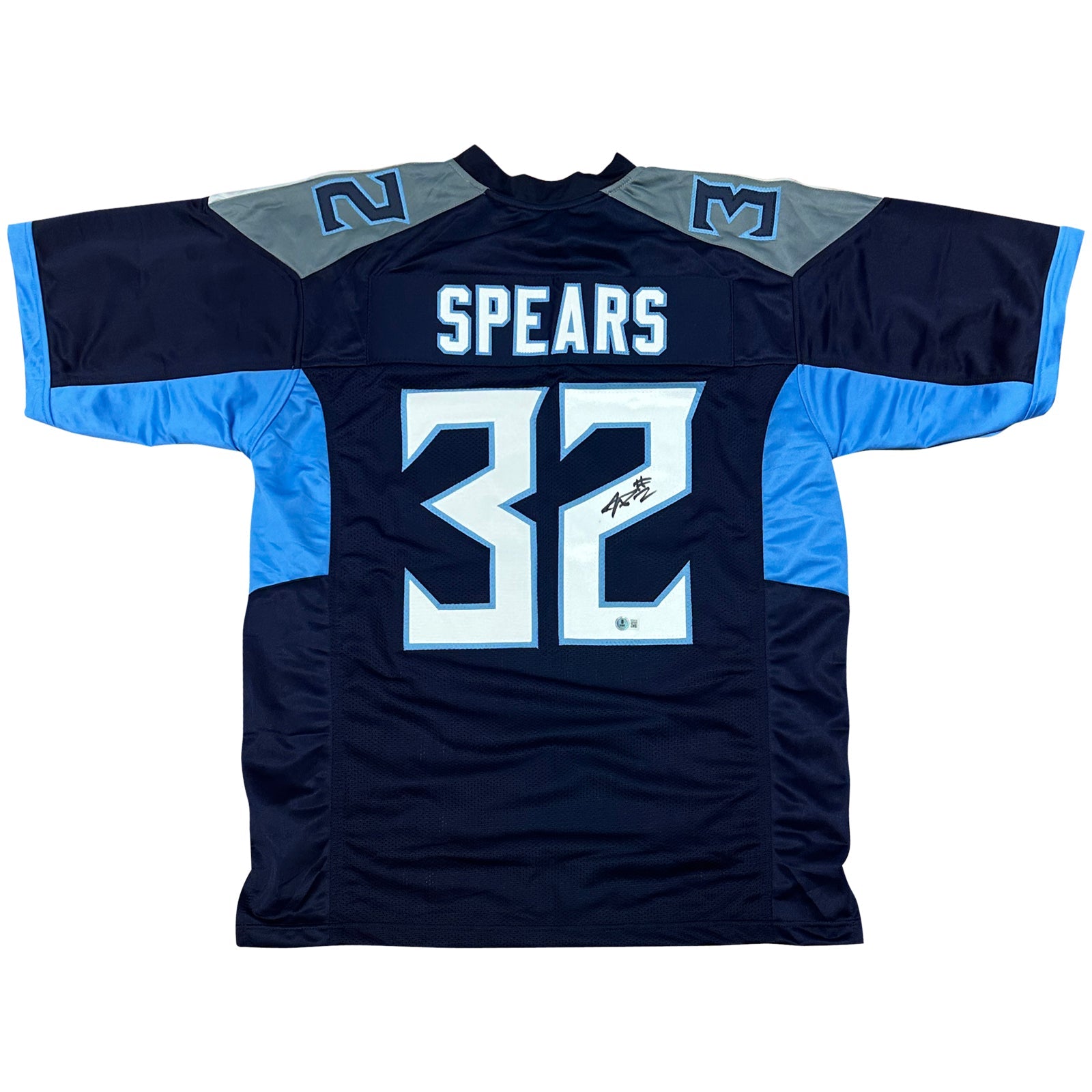 Autographed Tyjae Spears Tennessee (Navy Blue #32) Custom Jersey - Beckett-Powers Sports Memorabilia