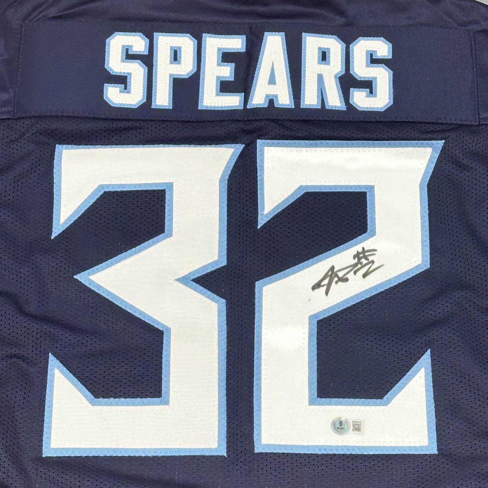 Autographed Tyjae Spears Tennessee (Navy Blue #32) Custom Jersey - Beckett-Powers Sports Memorabilia