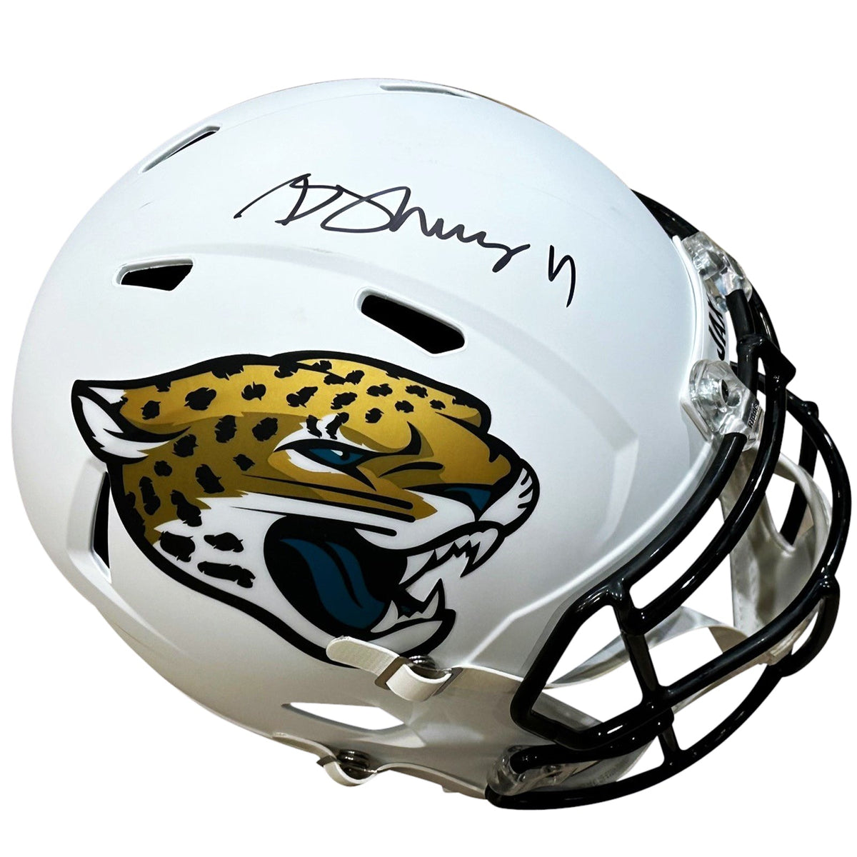 Autographed Brian Thomas Jr. Jacksonville Jaguars (2024 Alternate White) Deluxe Full-Size Replica Helmet - Fanatics-Powers Sports Memorabilia
